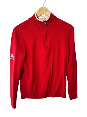 Michael Kors Red 100% Extra Fine Merino Wool Sweater Size Medium MSRP $178